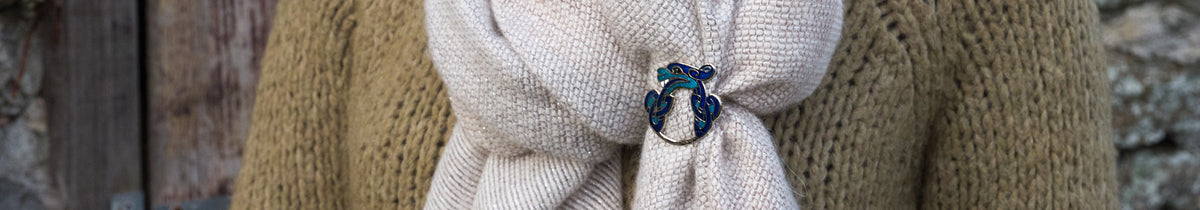 Celtic Lands Large Butterfly Scarf Ring in Turquoise