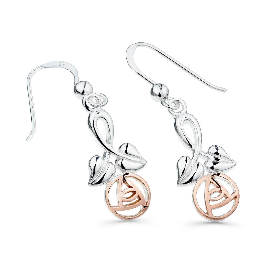Mackintosh rose stem earrings