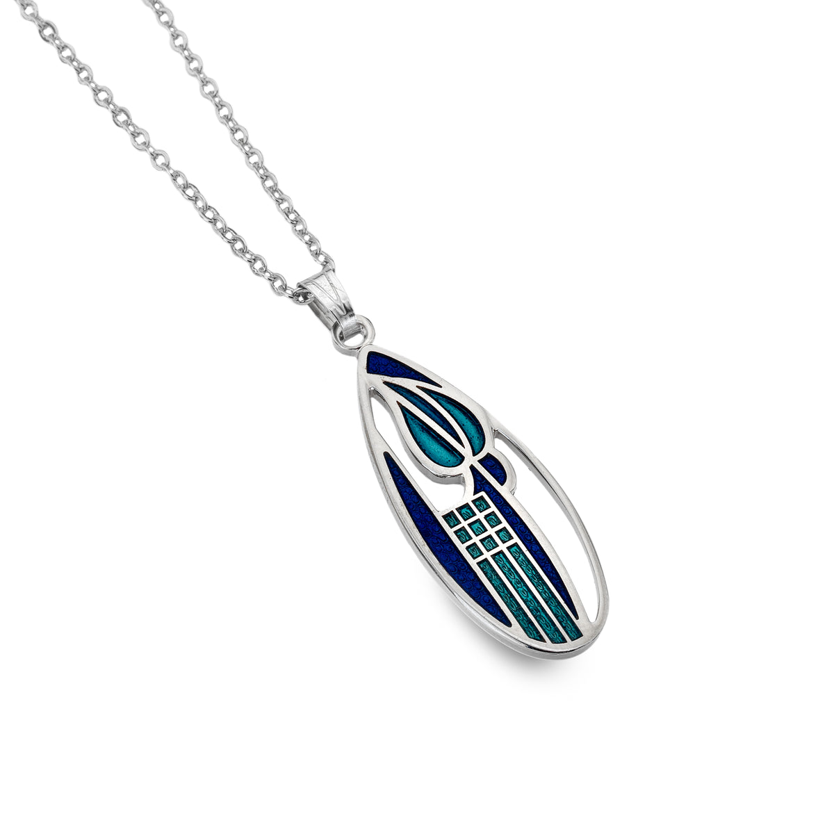 Rennie Mackintosh Tulip Necklace Blue Turquoise Handcrafted Glass rennie-mackintosh-tulip-necklace-blue-turquoise-handcrafted-glass