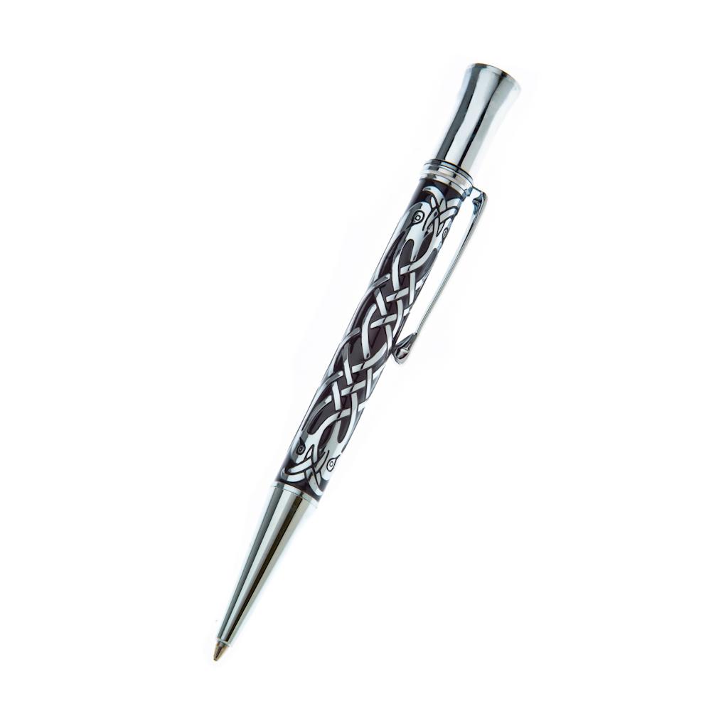 Celtic bird etched 10mm ballpoint pen
