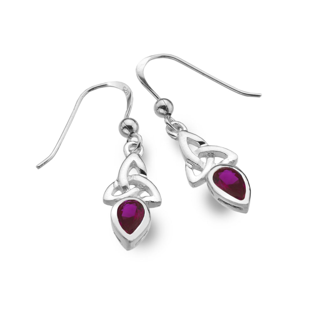 Earrings - July - Ruby (Synthetic Stone) - Birthstone Earrings