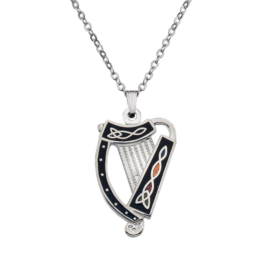 Necklaces - Black Harp & Coloured Knots Necklace
