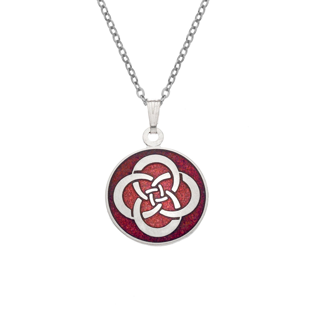 Red Round Celtic Knot Necklace