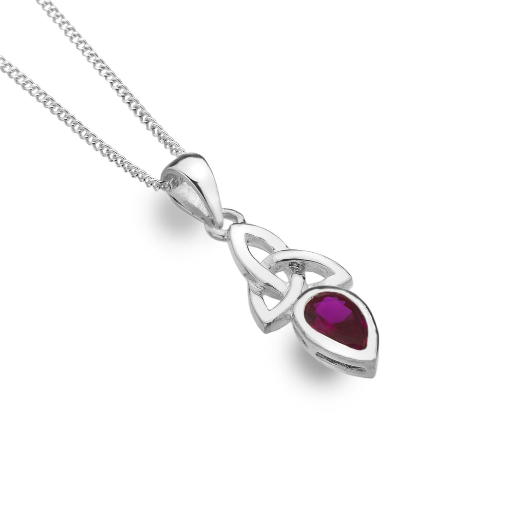 July - Ruby (Synthetic Stone) - Birthstone Pendant
