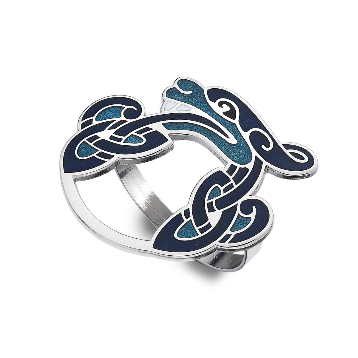 Blue & Orange Celtic Stripe Scarf Ring - Shop evoke90sdesign Other - Pinkoi