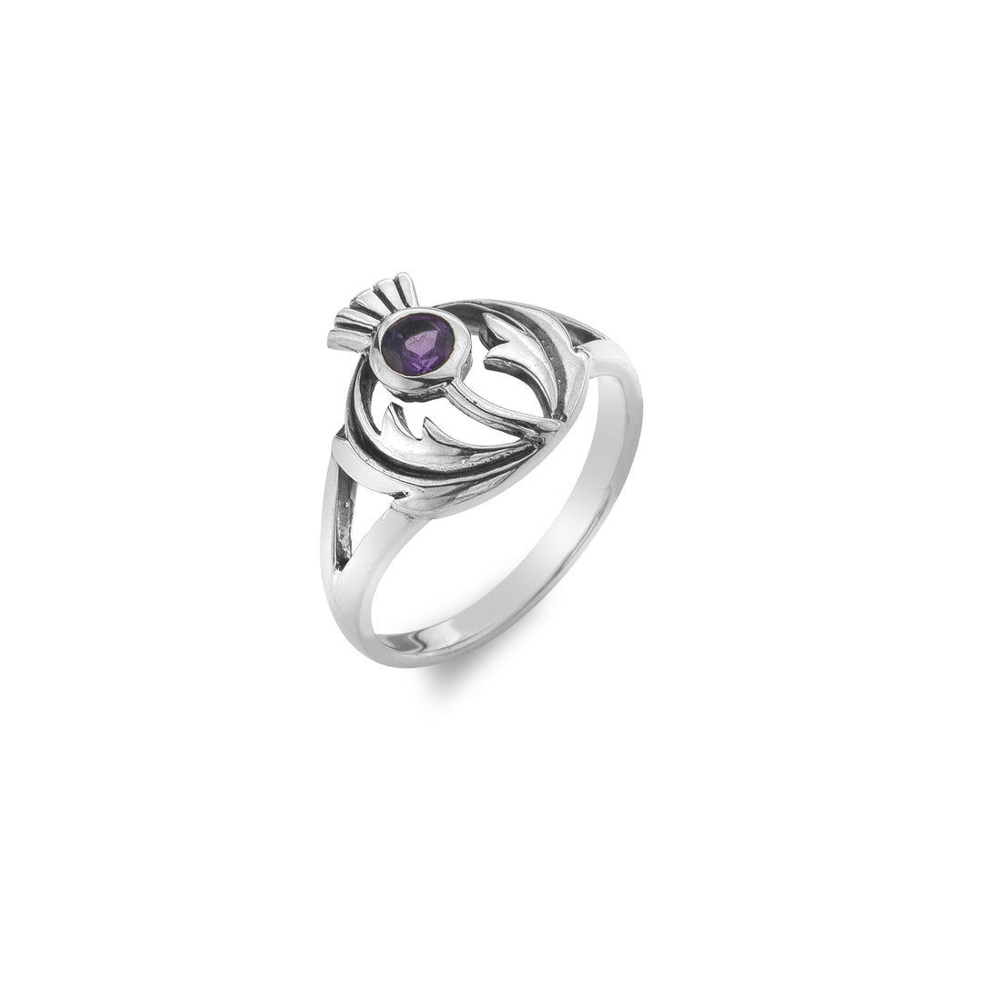 Amethyst Scottish Thistle Ring