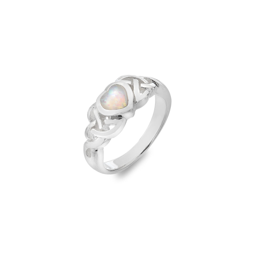 Celtic Opalite Heart Ring