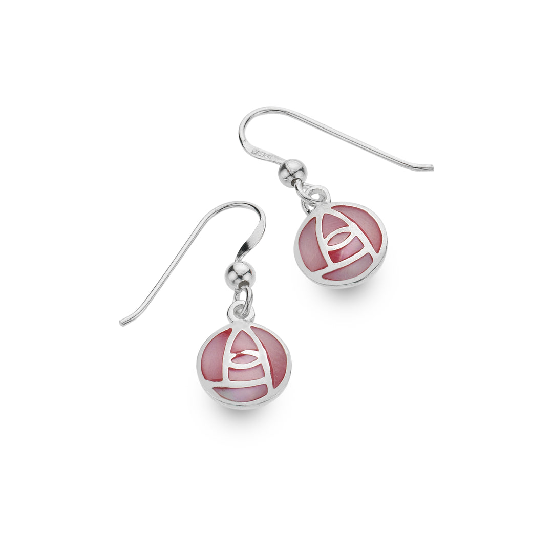 Petite pink rose earrings