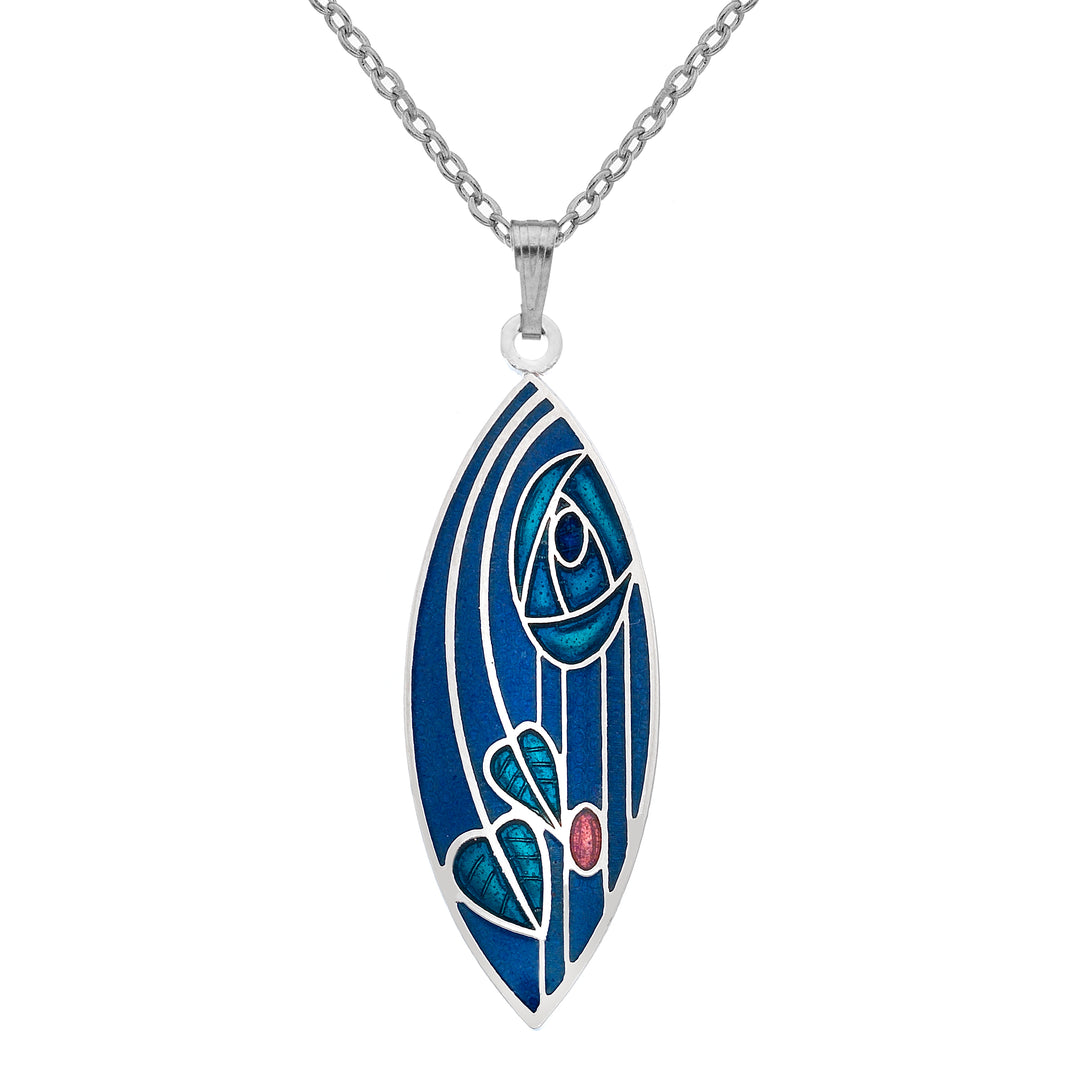 Blue Mackintosh Single Rose Necklace