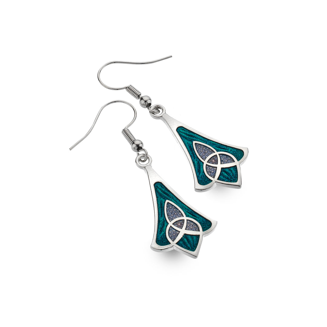 Turquoise trinity bell earrings