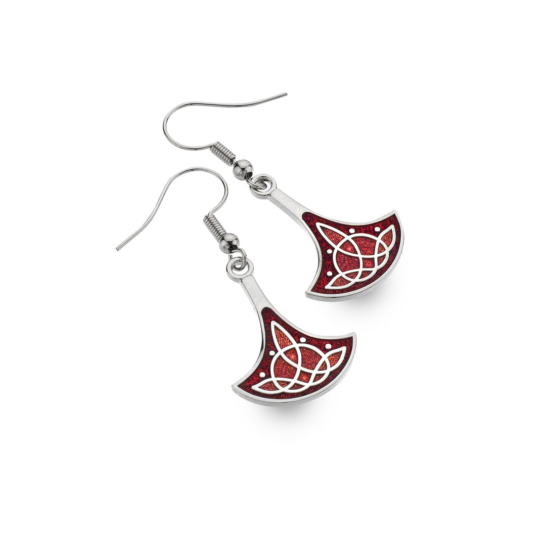 Viking axe red earrings