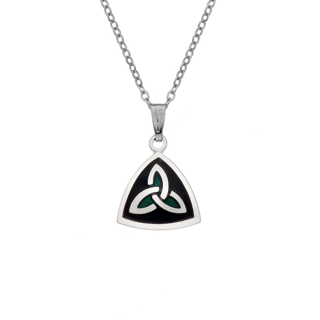 Black Triangular Trinity Knot Necklace