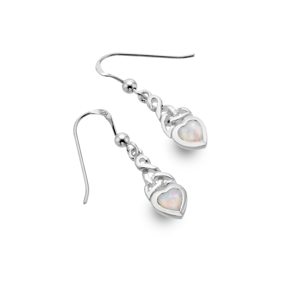 Celtic Opalite Heart Earrings