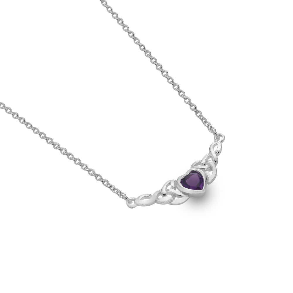 Celtic Amethyst Heart Necklace