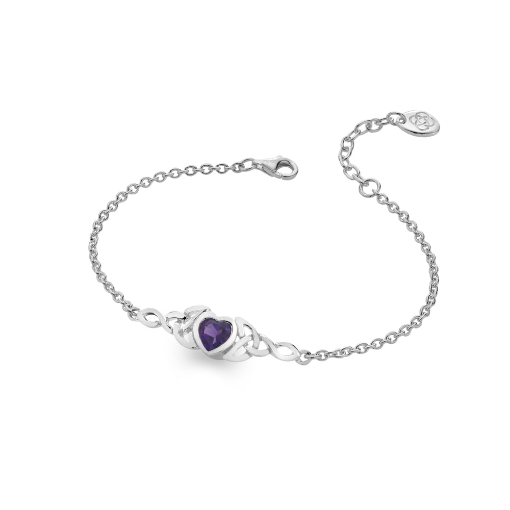 Celtic Amethyst Heart Bracelet