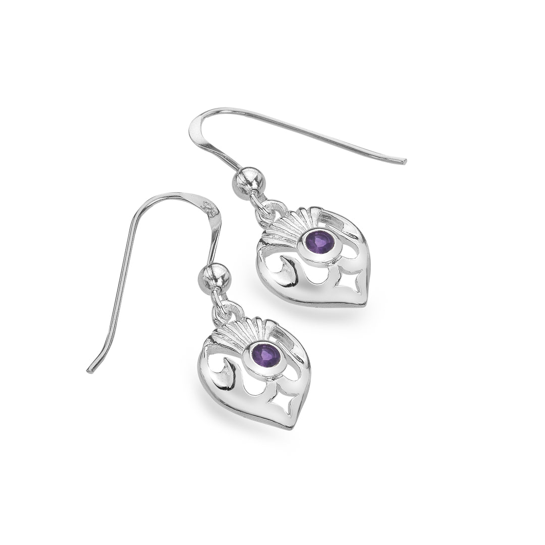 Amethyst Flower Of Scotland Earrings