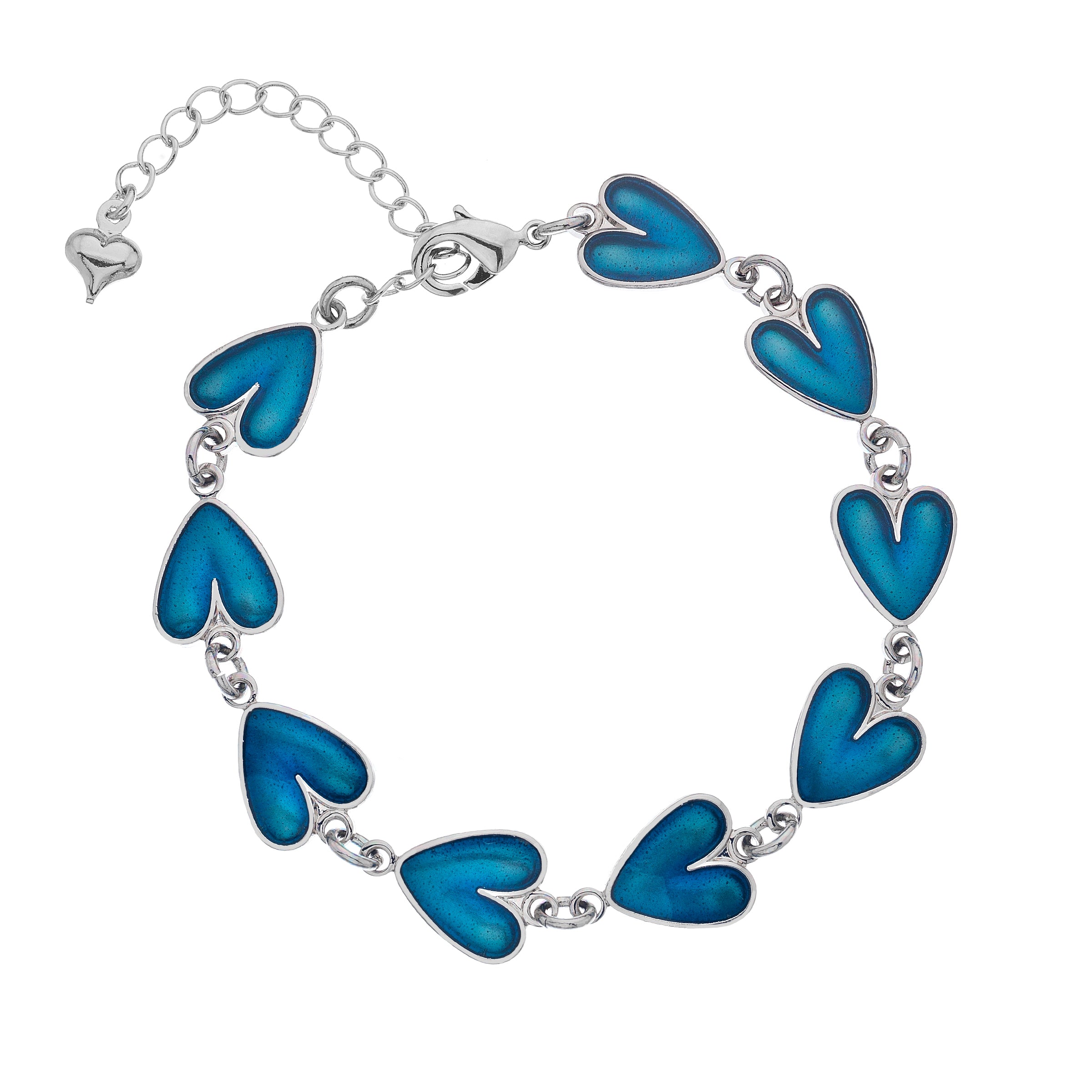 Turquoise Hearst Bracelet Glass Enamel Rhodium Plated Copper