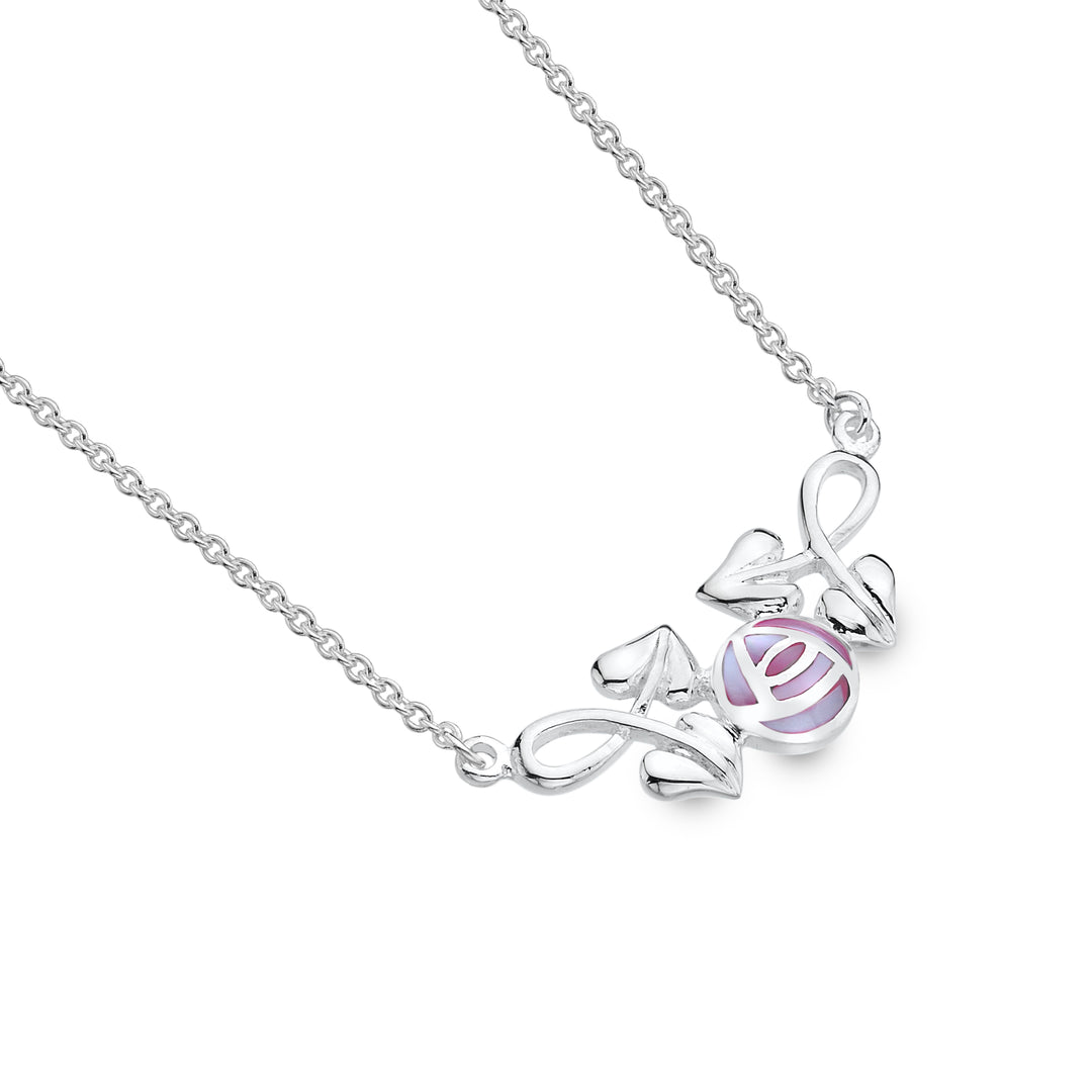 Rose and leaf necklace