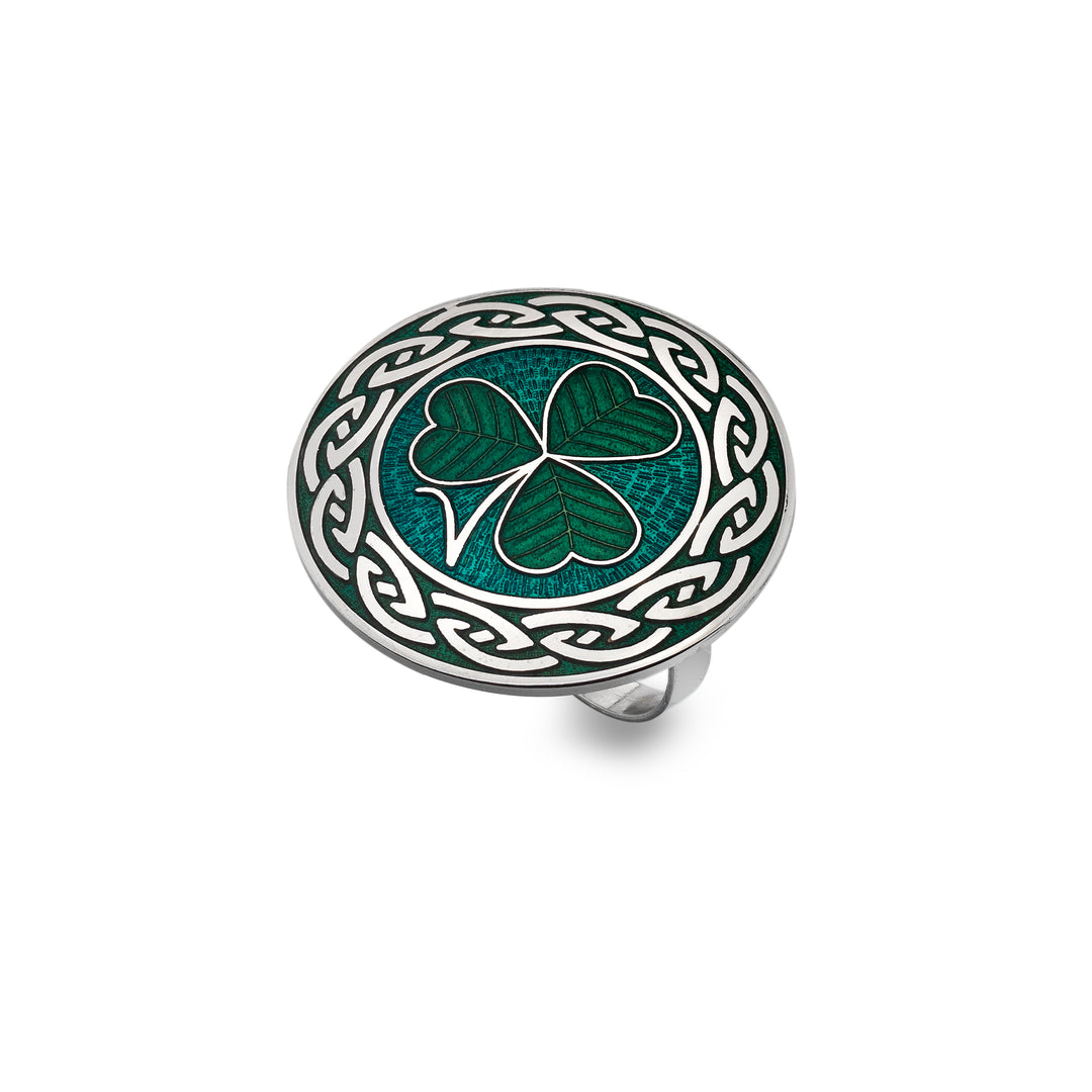 Celtic Shamrock Scarf Ring