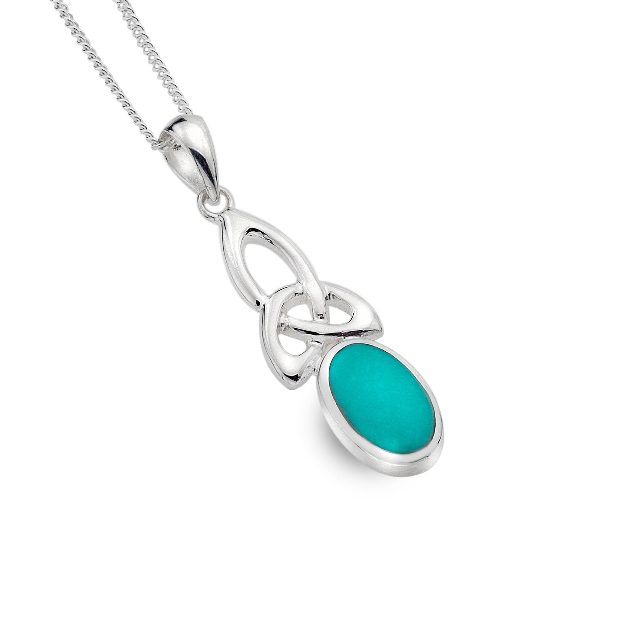 NOVICA Reconstituted Turquoise Sterling Silver Pendant Necklace, 'Mystical Blue', 18" Cable Chain