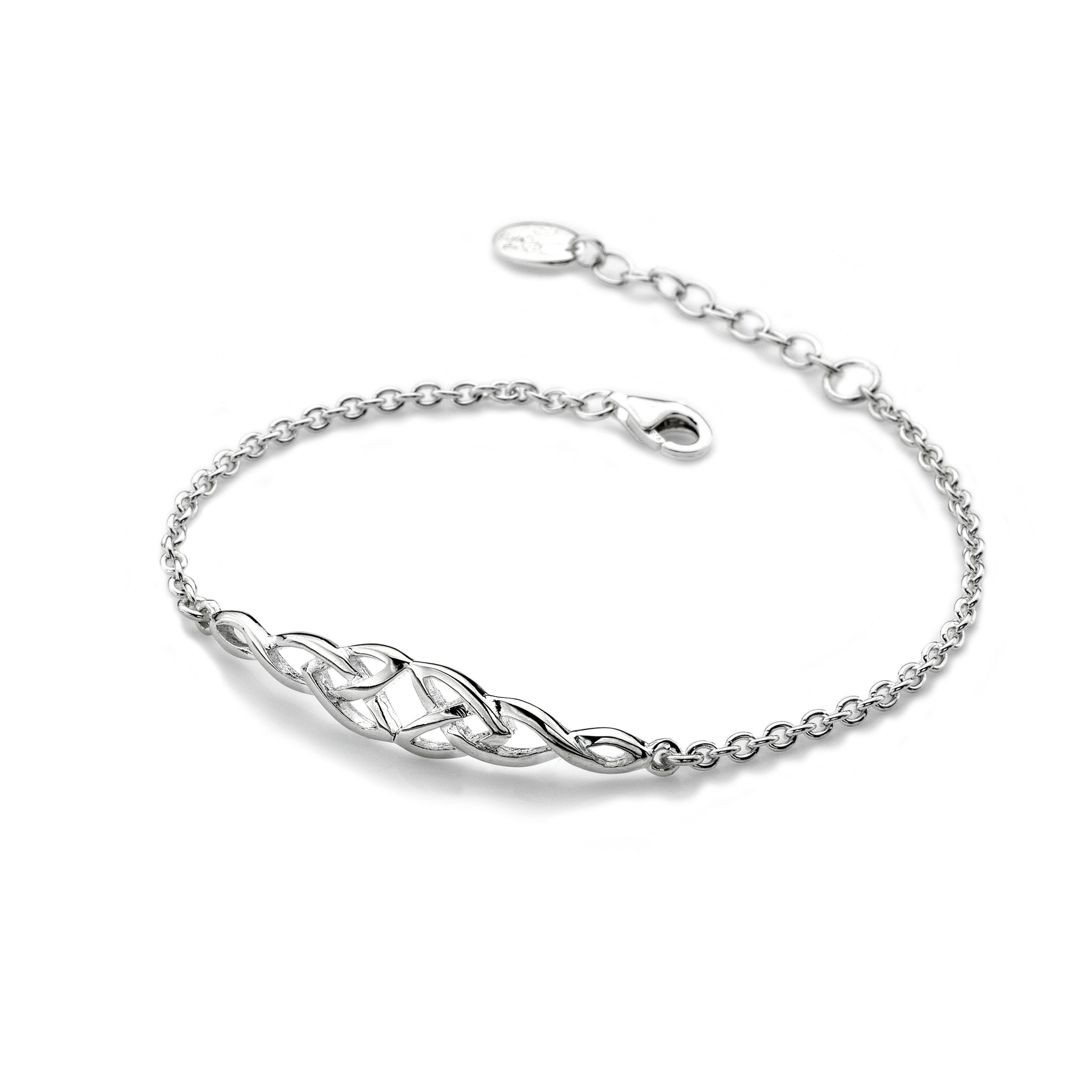 Sovats Trinity Sterling Silver & Black Cord Bracelet For Men - Rhodium Plated, Nickel Free (7.5, 8.5, 9.5 Inch)