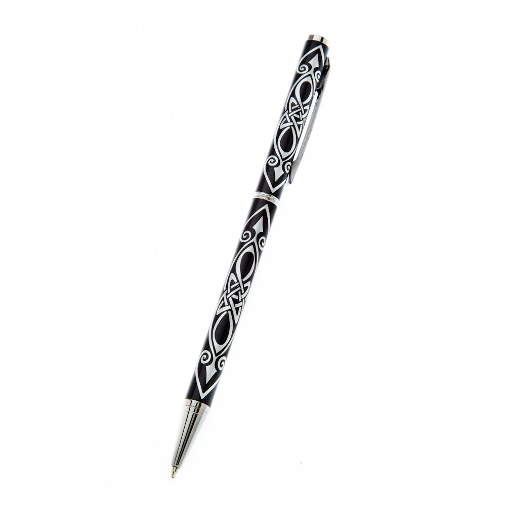 Ballpoint Pens - Black Celtic Spear Slim Ballpoint Pen