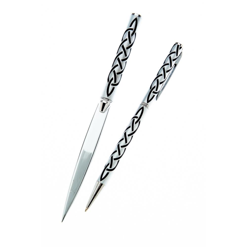 Ballpoint Pens - Celtic Pointed Knot Ballpoint Pen And Letter Opener Set