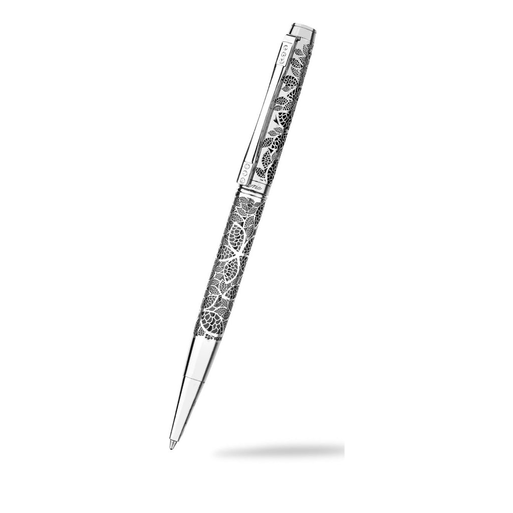 Ballpoint Pens - Filigree Leaf Chrome Ballpoint Pen
