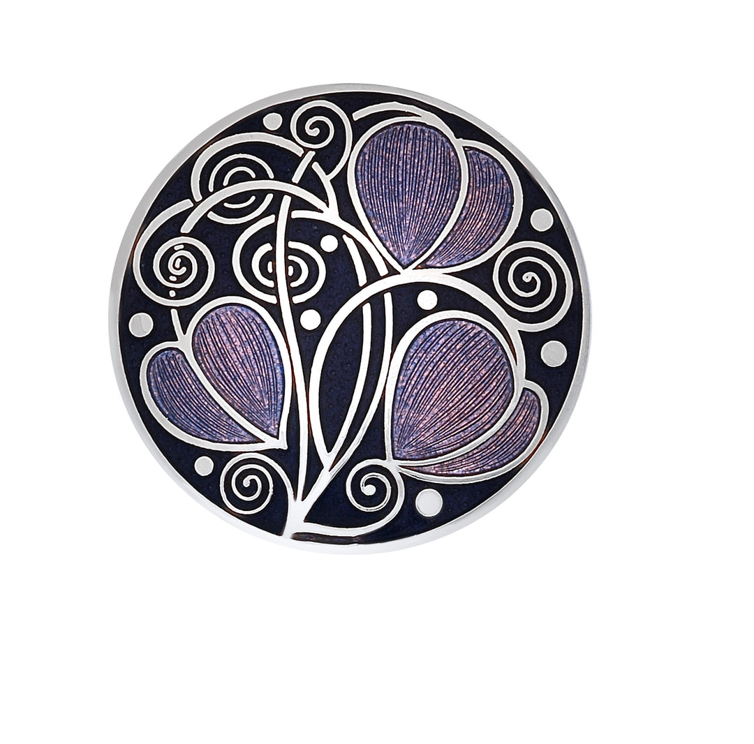 Purple Mackintosh Leaves and Coils Brooch