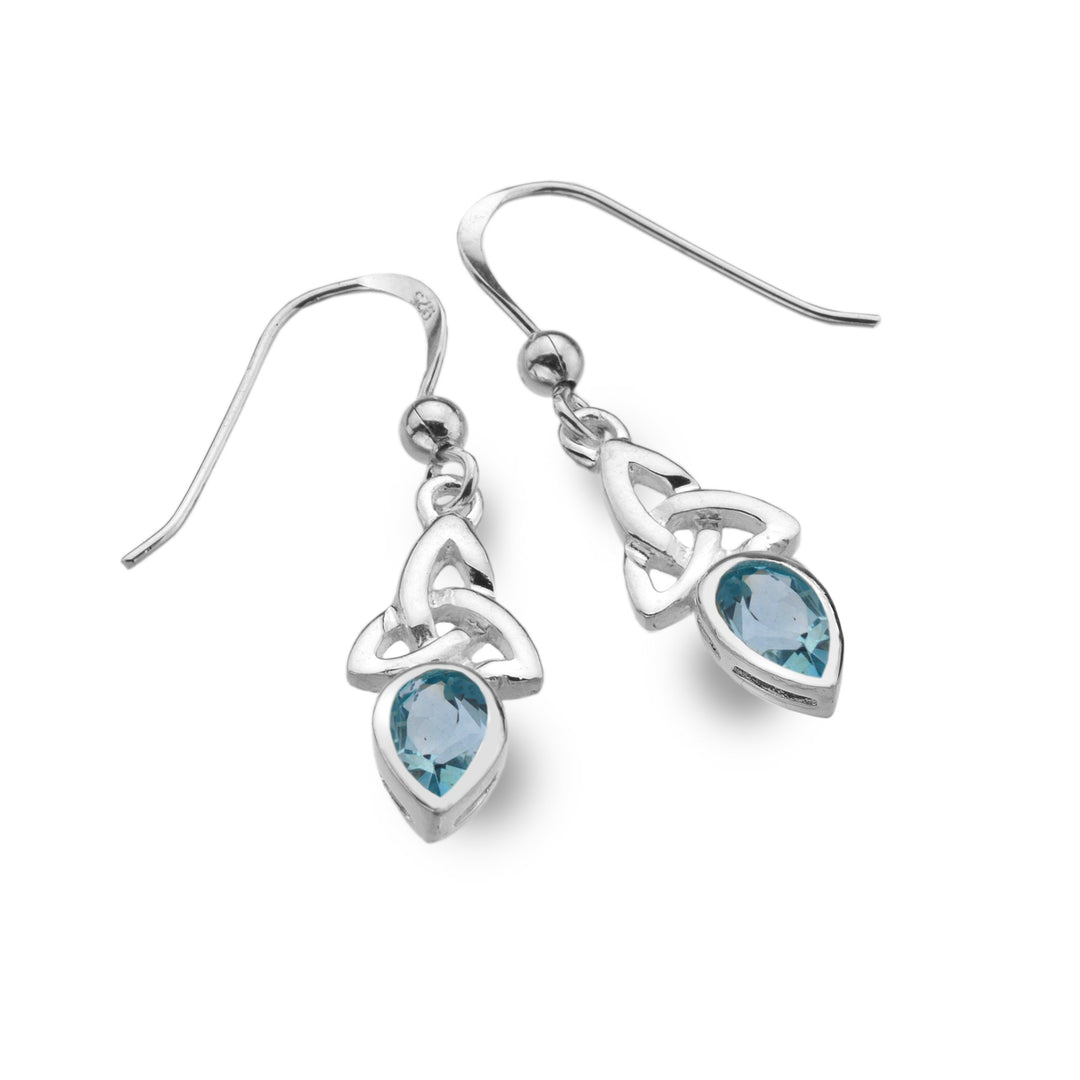 March - Aquamarine (Blue Topaz) - Birthstone Earrings
