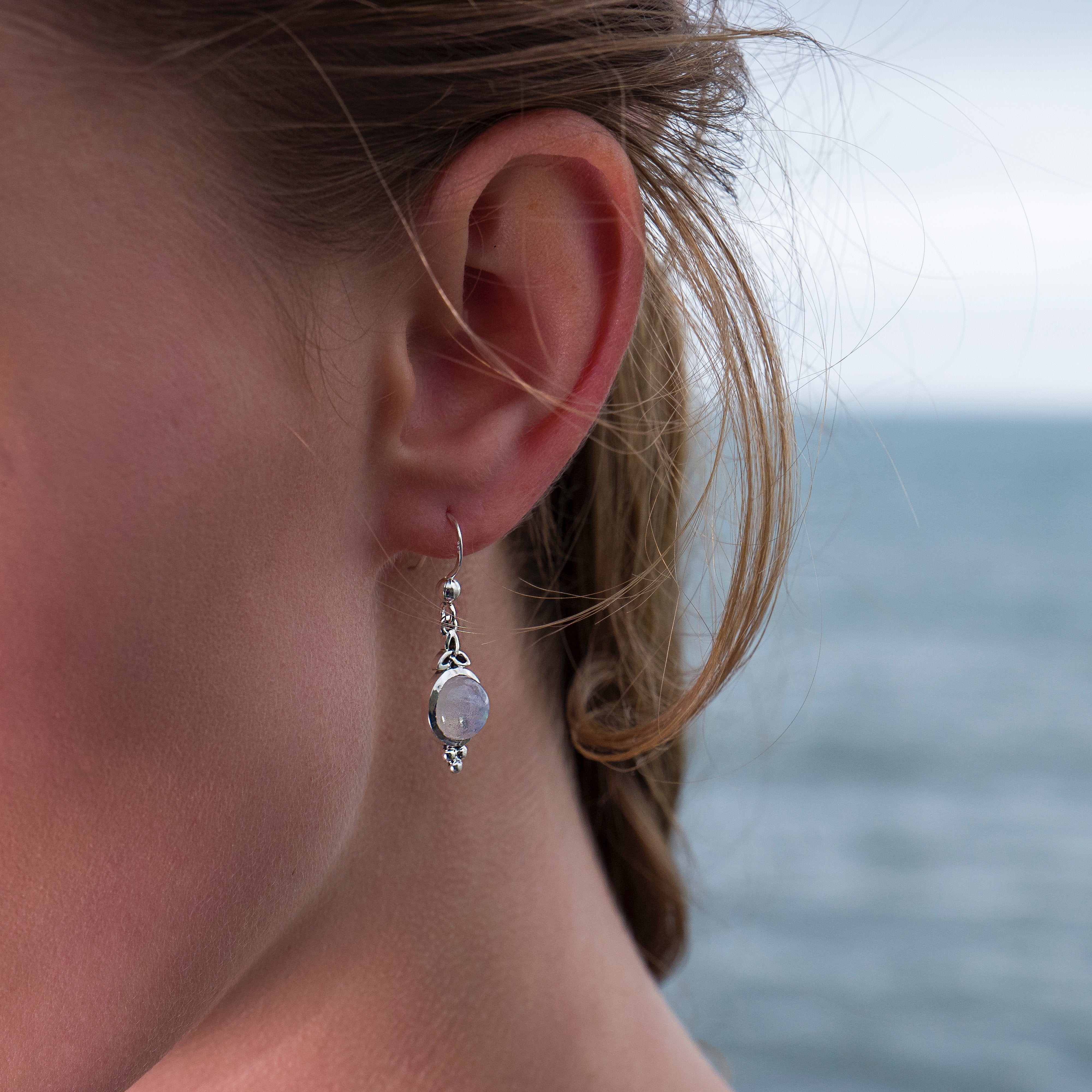 Elli Orecchini Donna In Argento 925 Con Pietra Di Luna – Eleganti, Classici, Fatti A Mano, Regalo In Scatola