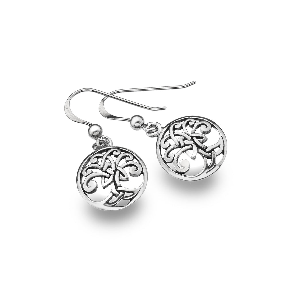 Earrings - Sterling Silver Celtic Tree Of Life Round Earrings