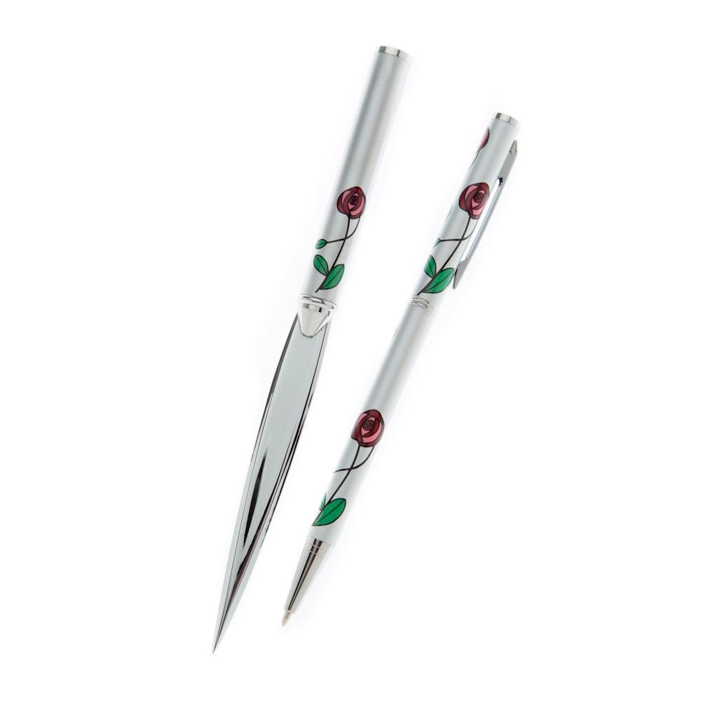 Gifts - Mackintosh Coloured Rose Pen And Letter Opener Set