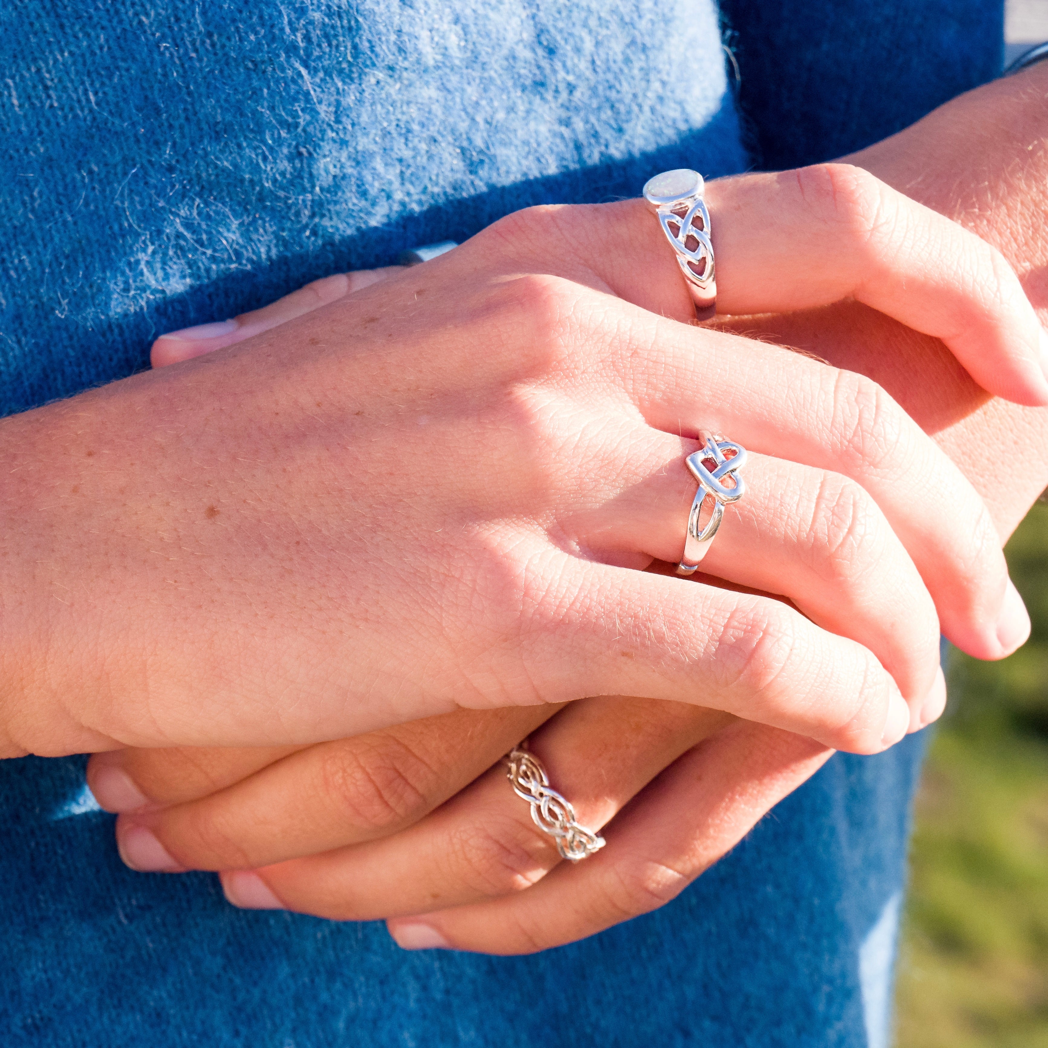 thumbnail image 2 of BoRuo 925 Sterling Silver Celtic Knot Heart Eternity Wedding Band Ring (Sizes 4-12) 2 of 6