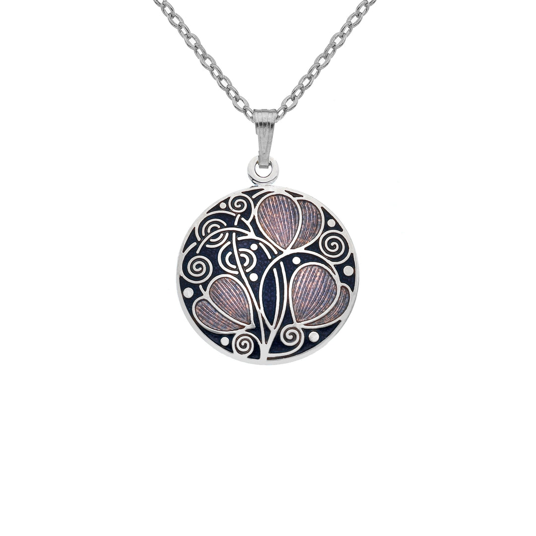 Purple Mackintosh Leaves and Coils Necklace