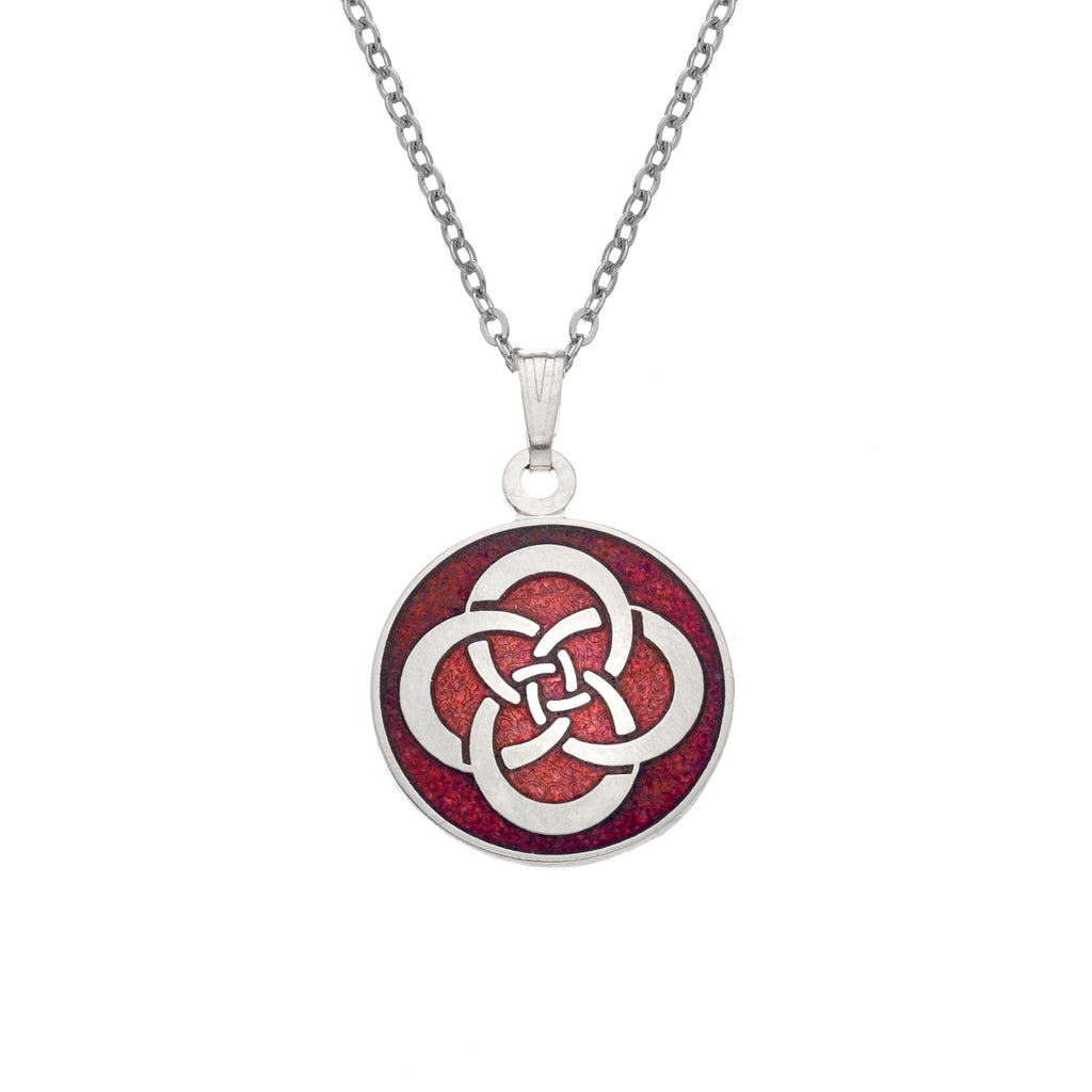 Necklaces - Red Round Celtic Knot Necklace