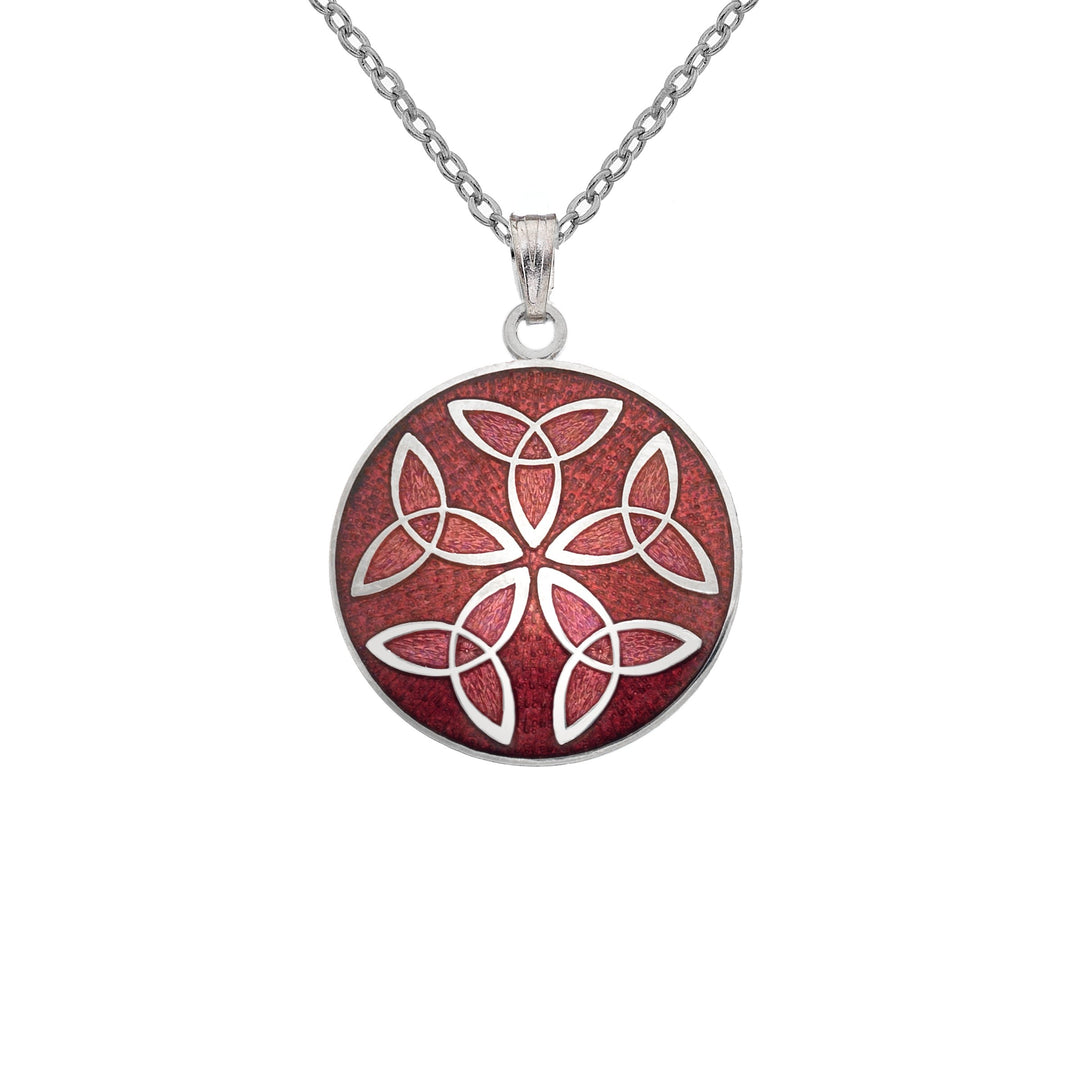 Red trinity knot necklace