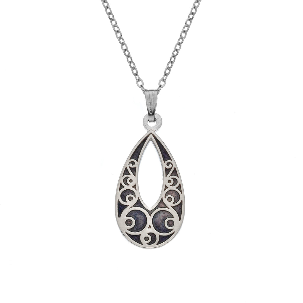 Necklaces - Teardrop Necklace With Circle Details