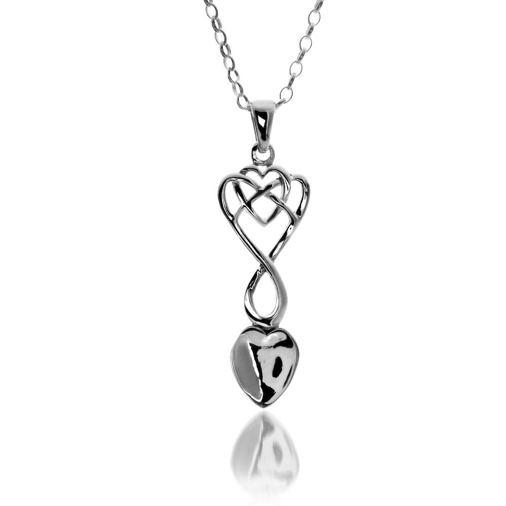 Pendants - Sterling Silver Celtic Welsh Lovespoon Heart Pendant