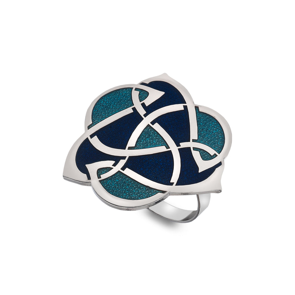 Scarf Rings - Archibold Knox Style Blue Scarf Ring